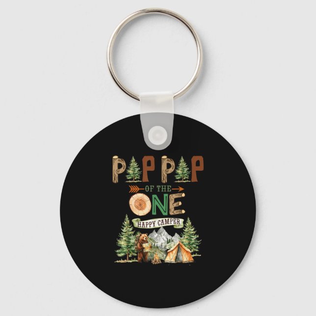 Porte-clés Pop pop du joyeux campeur 1er anniversaire (Recto)