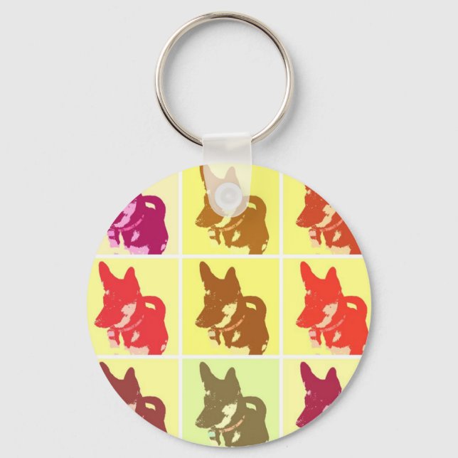 Porte-clés PopArt berger allemand (Recto)