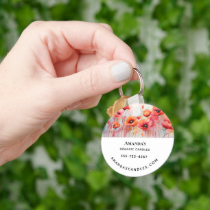 Porte-clés Poppies d'aquarelle rouge dans une entreprise de t