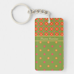 Porte-clés Poppies rétro et Porte - clé Pois d'Oblong