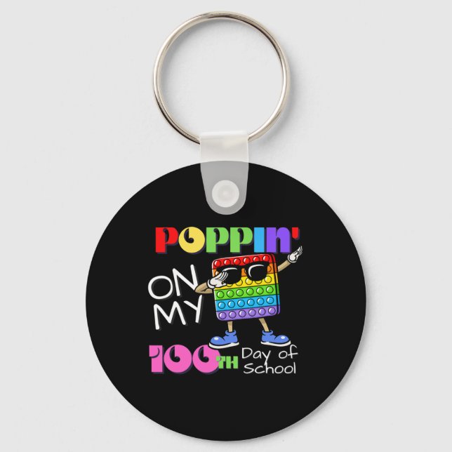 Porte-clés Poppin'On My 100th Day Of School Cute Fidget Toy (Recto)