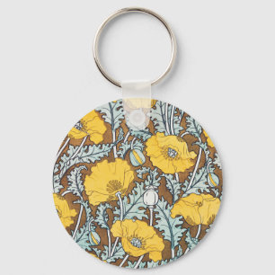 Porte-clés Poppy art Illustration Flower Pattern