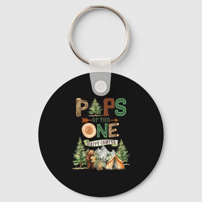 Porte-clés Pops de l'unique campeur heureux 1er anniversaire  (Recto)