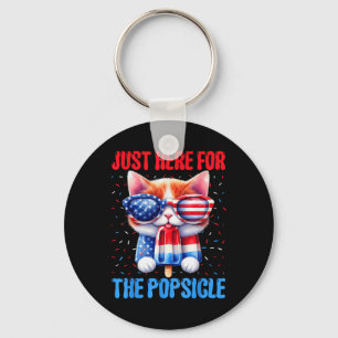 Porte-clés Popsicle 4 juillet Chat Américain Drapeau Patriot