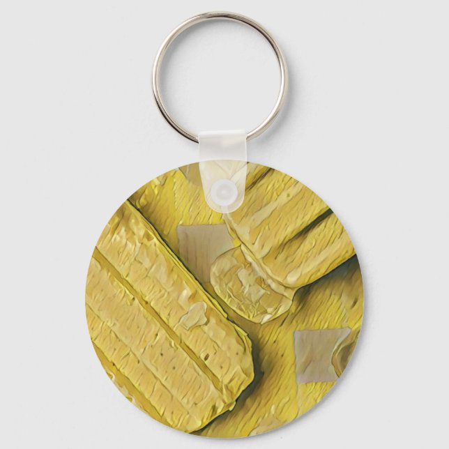 Porte-clés popsicle à cône de crème glacée jaune (Recto)