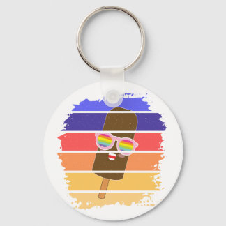Porte-clés Popsicle Face Kawaii Lunettes Porte - clé coloré