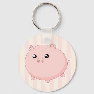 Porte-clés Porc rose potelé mignon de Kawaii