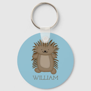Porte-clés Porcupine caricaturale mûre avec votre nom ou vot