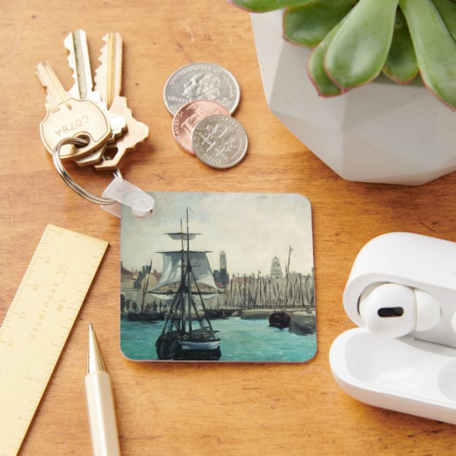 Porte-clés Port à Calais par Manet, Art de l'Impressionnisme  (Bureau)