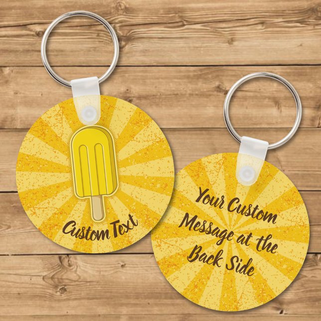 Porte-clés Porte - clé à bâtonnet en crème glacée citron (Créateur téléchargé)