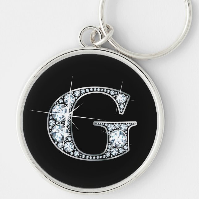 Porte-clés porte - clé à bille de diamant "G" (Devant)