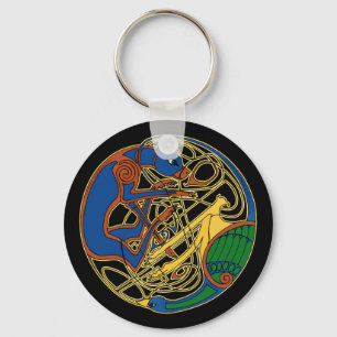 Porte-clés Porte - clé à la peau et aux oiseaux celtiques, no