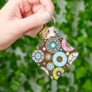 Porte-clés Porte - clé à motif floral oriental