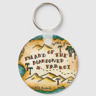 Porte-clés Porte - clé abandonné de carte de trésor de pir