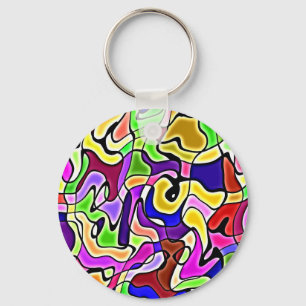 Porte-clés porte - clé abstrait coloré de motif
