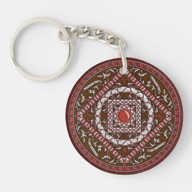 Porte-clés Porte - clé acrylique Aries Mandala (Devant)