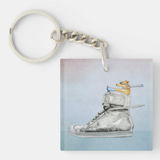 Porte-clés Porte - clé acrylique Carré de chaussure pour chie