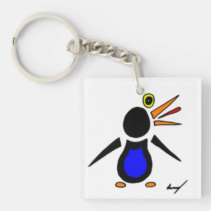 Porte-clés Porte - clé acrylique Carré de pingouin Abstrait