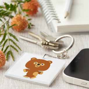 Porte-clés Porte - clé acrylique de l'ours assertif mignon