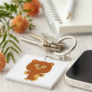 Porte-clés Porte - clé acrylique de l'ours assertif mignon