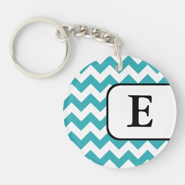 Porte-clés Porte - clé acrylique de monogramme de Chevron de (Devant)