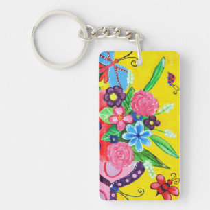 Porte-clés Porte - clé acrylique des papillons et des coccine