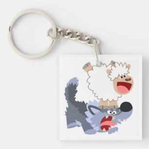 Porte-clés Porte - clé acrylique du mouton et du loup