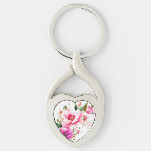 Porte-clés Porte - clé acrylique floral aquarelle