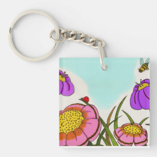 Porte-clés Porte - clé acrylique Flower Meadow
