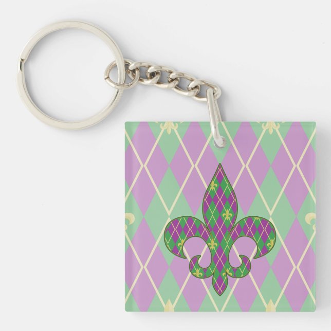 Porte-clés Porte - clé acrylique Jacquard carnaval (Devant)