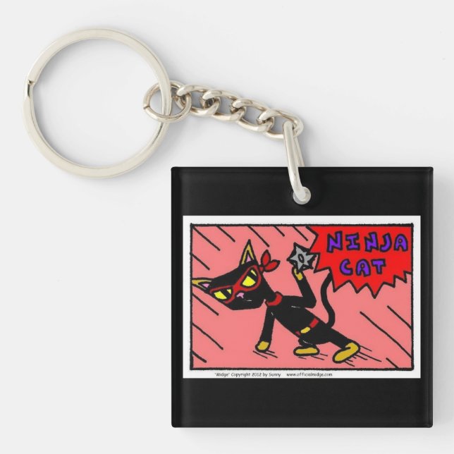 Porte-clés Porte - clé acrylique Mel NINJA CAT (Devant)