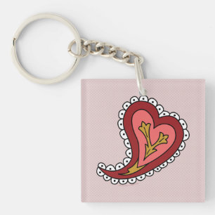 Porte-clés Porte - clé acrylique Paisley Heart