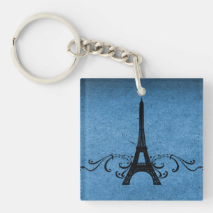 Porte-clés Porte - clé acrylique Vintage bleu