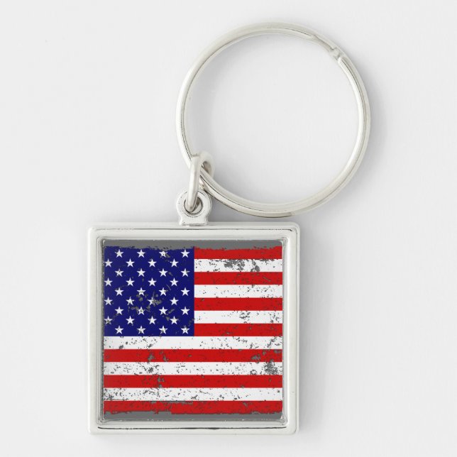 Porte-clés Porte - clé affligé de drapeau américain (Devant)