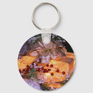 Porte-clés Porte - clé allumé de vacances de Noël d'arc d'or