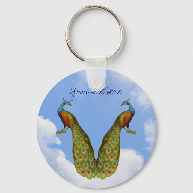 Porte-clés Porte - clé animal Peacocks Blue Sky (Recto)