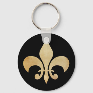 Porte-clés Porte - clé antique noir de Gold Fleur de Lis