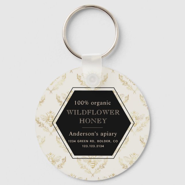 Porte-clés porte - clé apiaire monogramme de la reine vintage (Recto)