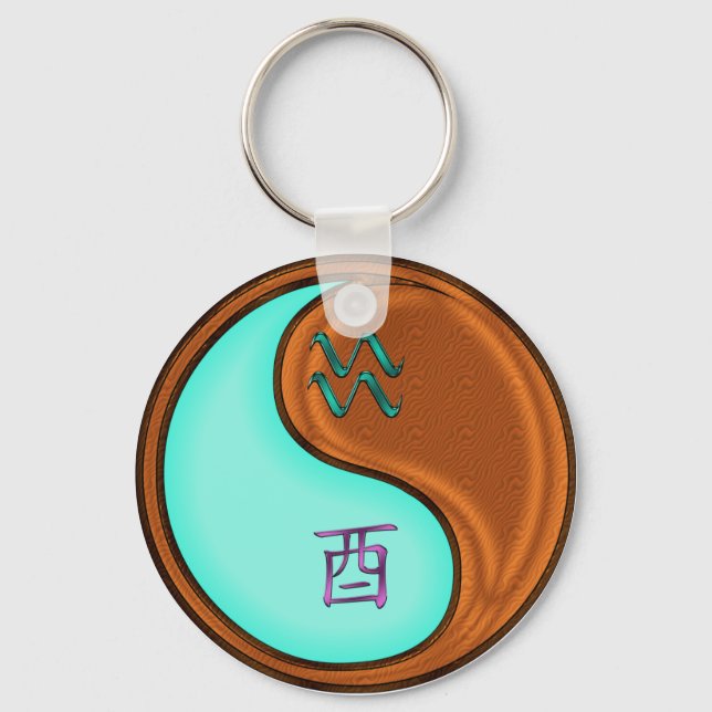 Porte-clés Porte - clé Aquarius & Wood Rooster (Recto)