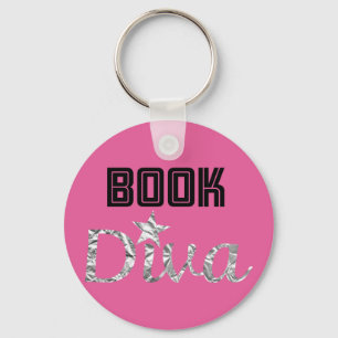 Porte-clés Porte - clé argenté de diva de livre (rose)
