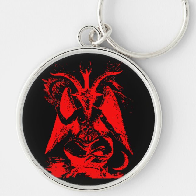Porte-clés Porte - clé argenté rouge de Baphomet (Devant)