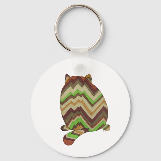 Porte-clés Porte - clé arrière de chat gras (Recto)