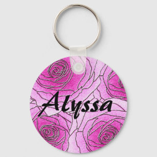 Porte-clés Porte - clé assez rose de roses de coutume