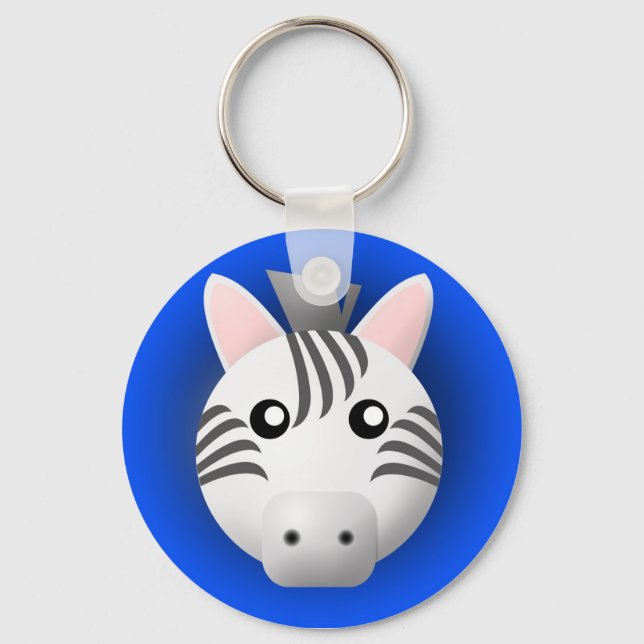 Porte-clés porte - clé avec animal : zèbre (Recto)