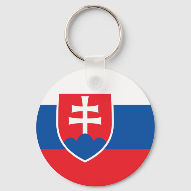 Porte-clés Porte - clé avec drapeau de la Slovaquie (Recto)