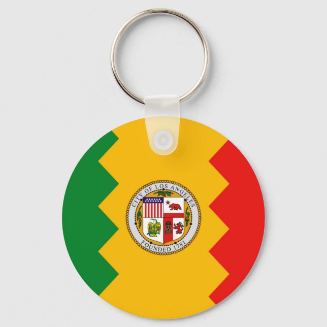 Porte-clés Porte - clé avec Drapeau de Los Angeles, Californi (Recto)