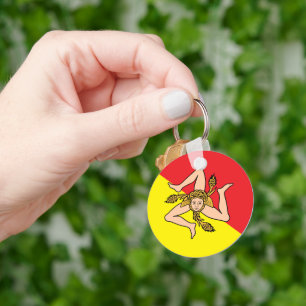 Porte-clés Porte - clé avec Drapeau de Sicile, Italie