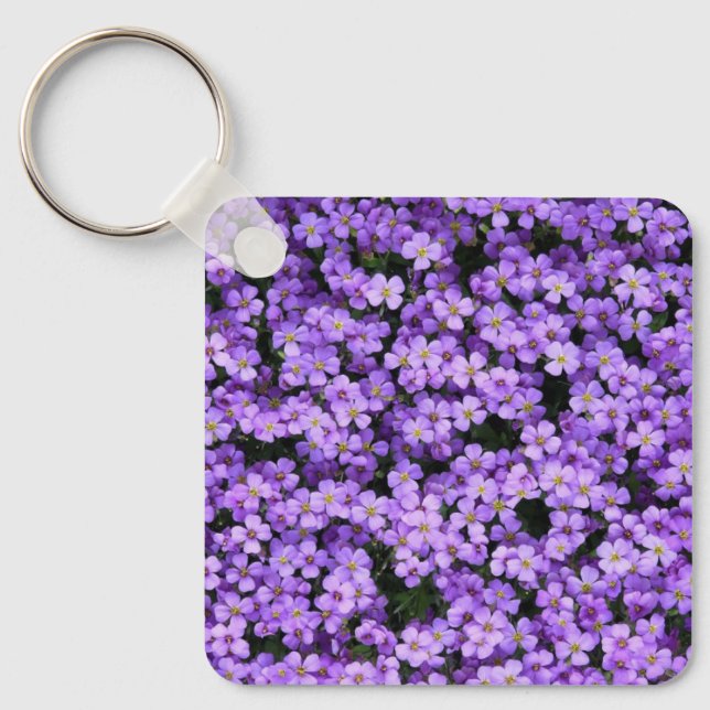 Porte-clés Porte - clé avec Fleurs violettes - Printemps (Recto)