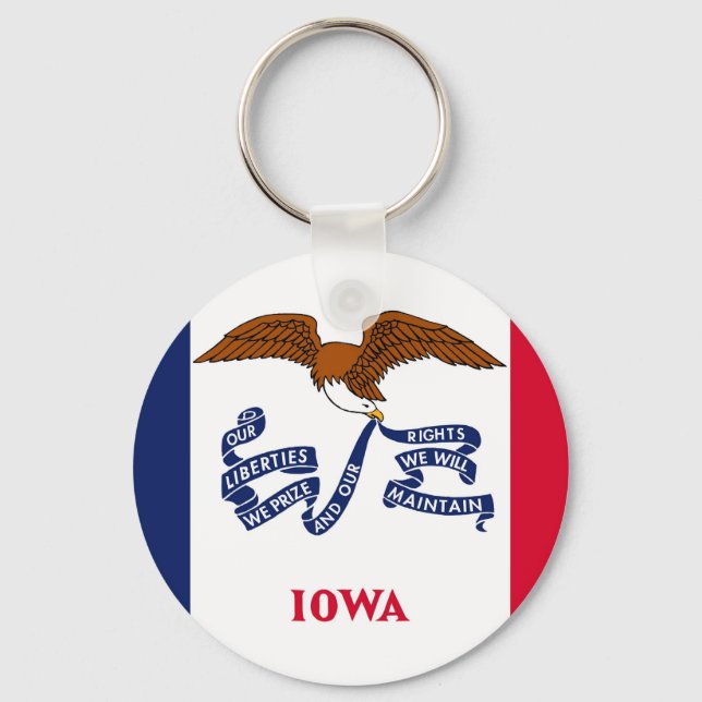 Porte-clés Porte - clé avec le drapeau de l'État de l'Iowa (Recto)