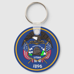 Porte-clés Porte - clé avec le drapeau de l'État de l'Utah
